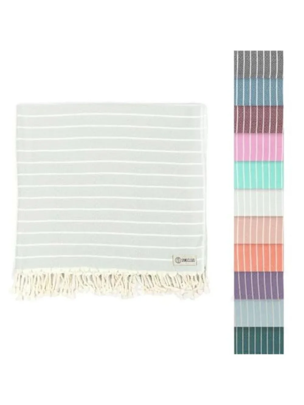 Sage Green Turkish Beach Towel Sand Resistant Organic Cotton Quick Dry 37x69 New